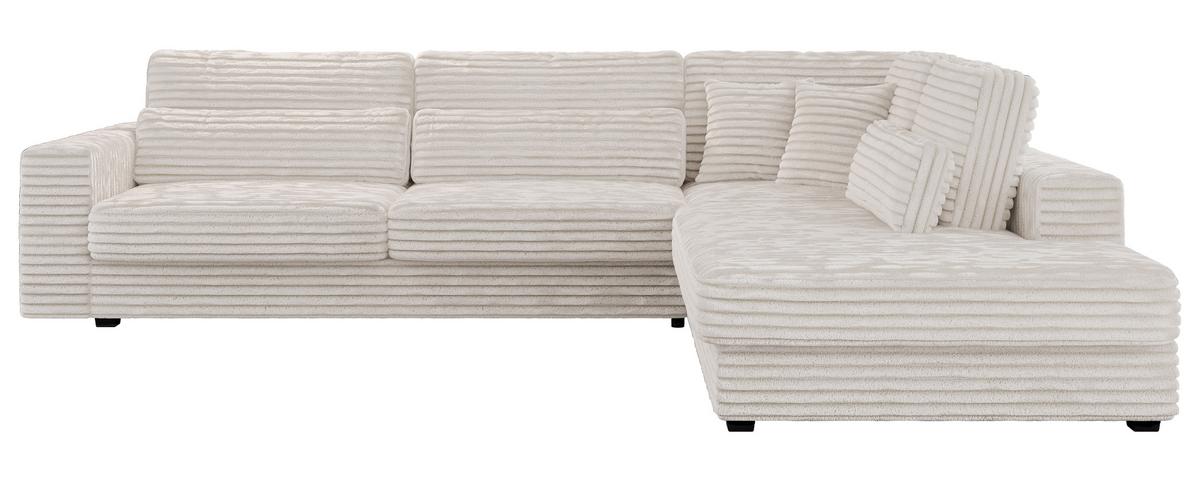 ECKSOFA Savona Beige breiter Cord - rechts - Beige/Schwarz, Kunststoff/Textil (249/316cm) - MKS