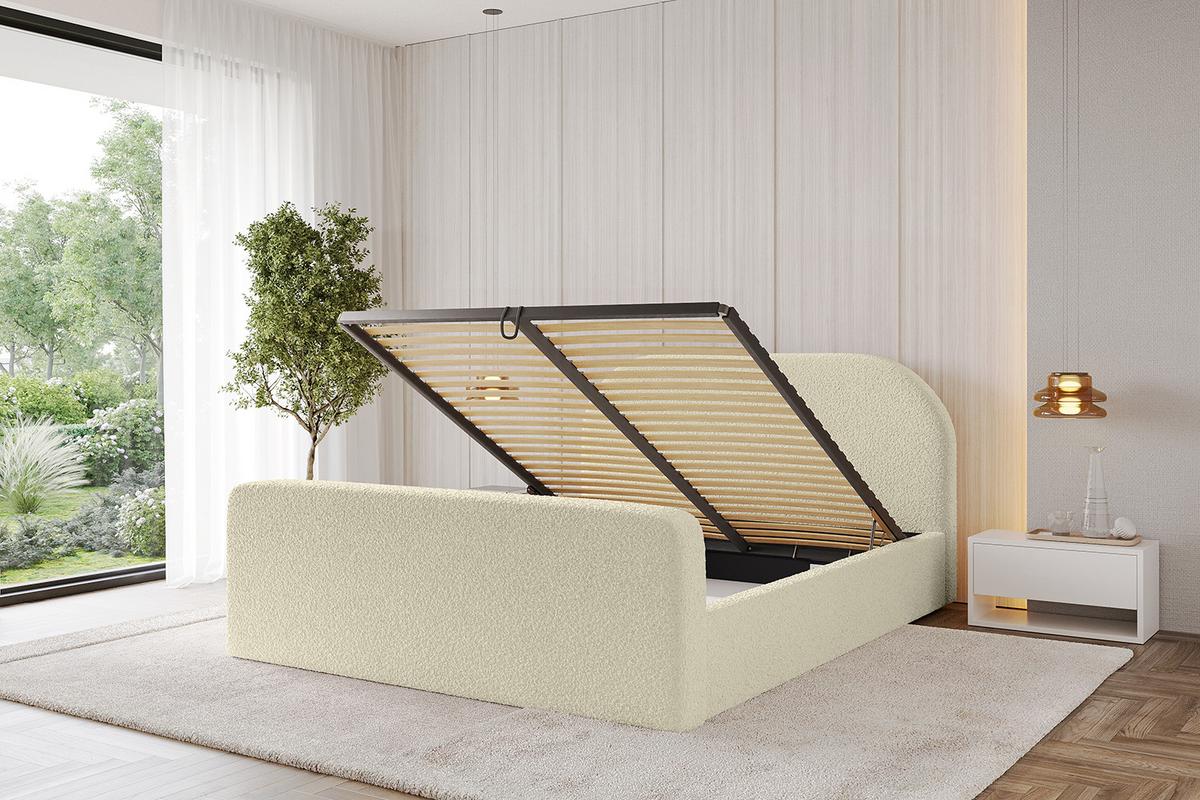 POLSTERBETT mit Bettkasten, Fußteil und Lattenrost, Boxbett ohne Matratze - TIVON-Z 180x200 Beige - Taupe, Holzwerkstoff/Textil (180/200cm) - ALTDECOR