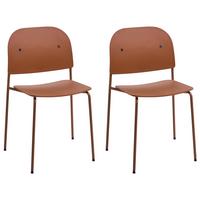ESSZIMMERSTUHL 2er-Set Metall Orange Windust - Orange, Metall (51/81/50cm) - Beliani