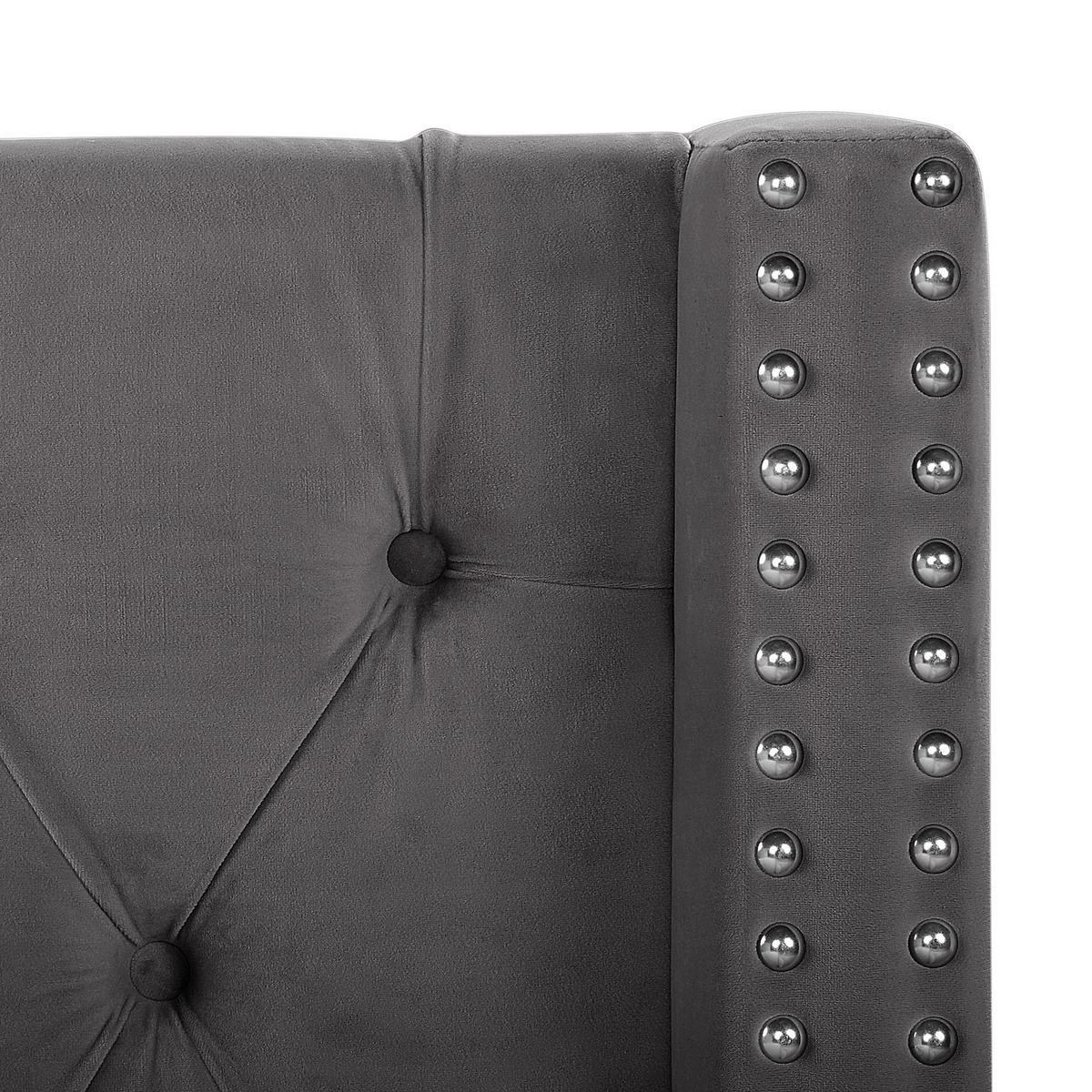 POLSTERBETT 180/200cm Grau Lubbon - Grau, Textil (180/200cm) - Beliani