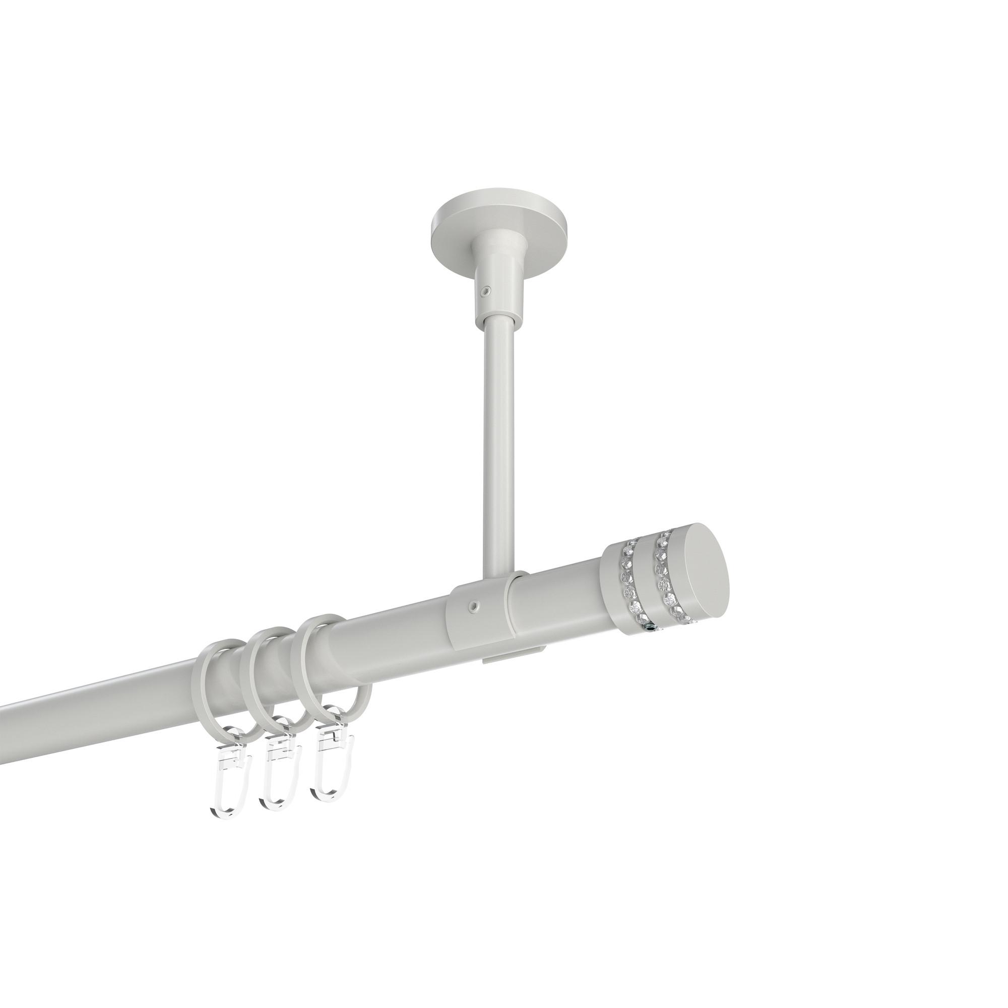 GARDINENSTANGE Sonette Estana 600 cm (geteilt in 3 x 200 cm), 1-läufig, 20 mm Ø Weiß - Weiß, Metall (600cm) - INTERDECO