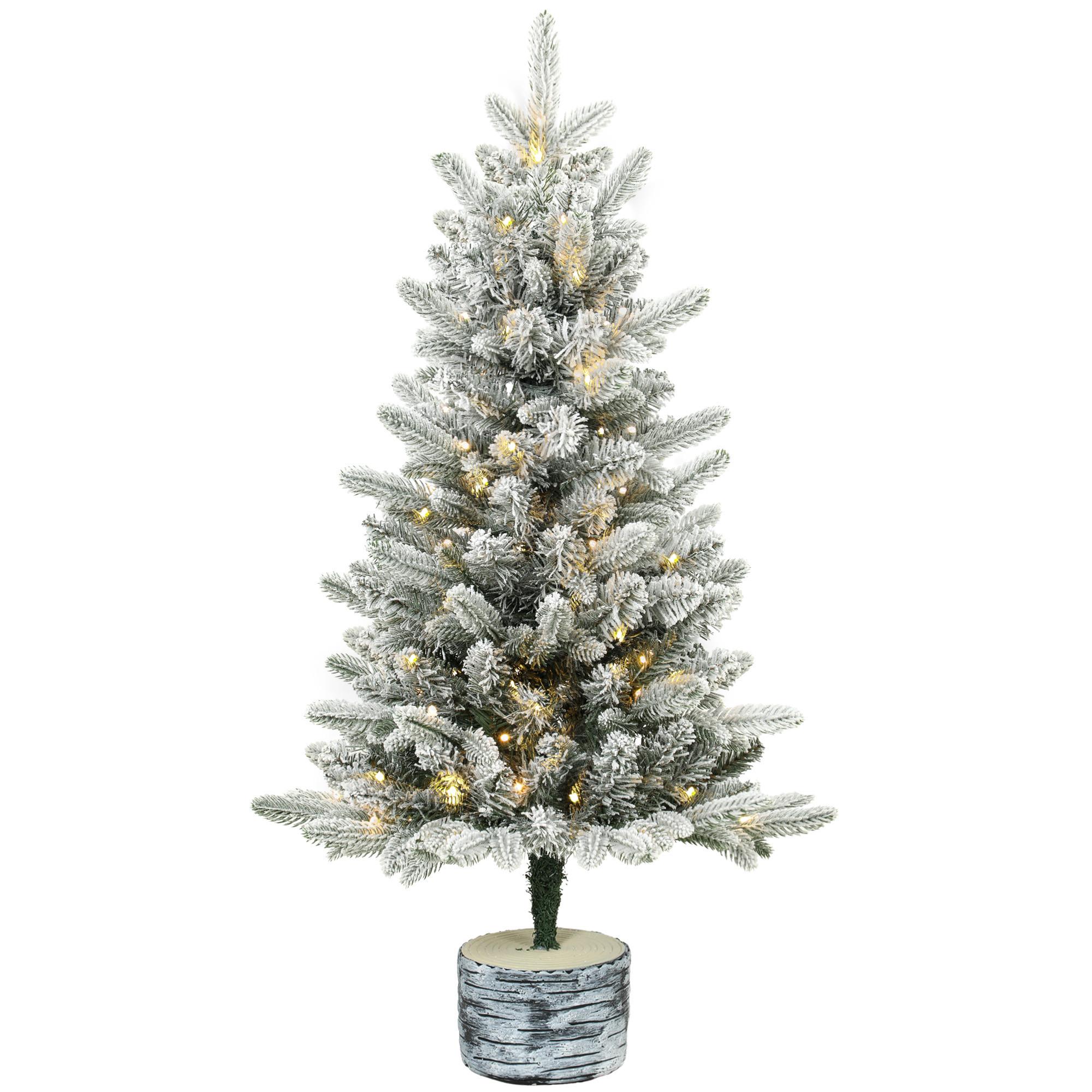 WEIHNACHTSBAUM-MIT-LICHT PE Metall Weiß - Weiß, Kunststoff (90cm) - HOMCOM