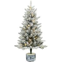 WEIHNACHTSBAUM-MIT-LICHT PE Metall Weiß - Weiß, Kunststoff (90cm) - HOMCOM