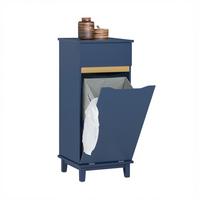WÄSCHESCHRANK mit Wäschesack Blau - Blau, Holz/Holzwerkstoff (40/96/40cm) - SoBuy