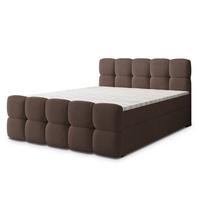 BOXBETT BRUME 200x200 cm mit Matratze und Topper, H2+H3 - Braun - Braun, Holz (200/200cm) - MASSENO
