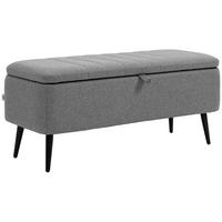 TRUHENBANK mit Stauraum, leinenoptik mit Stahlbeine - Grau, Kunststoff (40/44/102cm) - HOMCOM