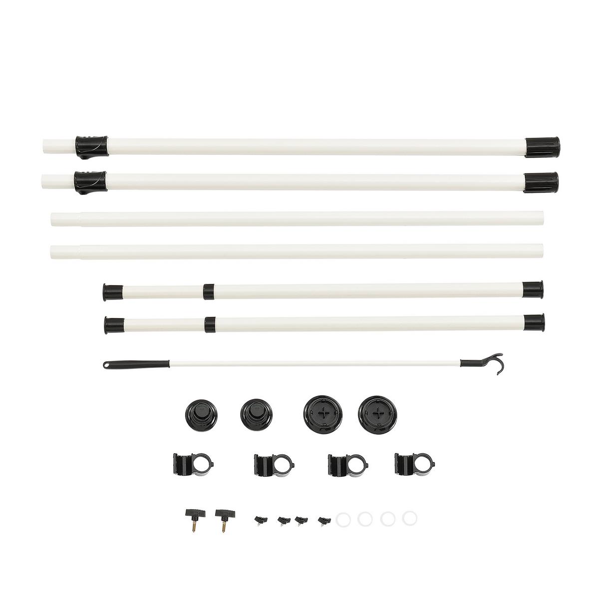 TELESKOPGARDEROBE - Weiß, Metall (115/278/5cm) - [en.casa]