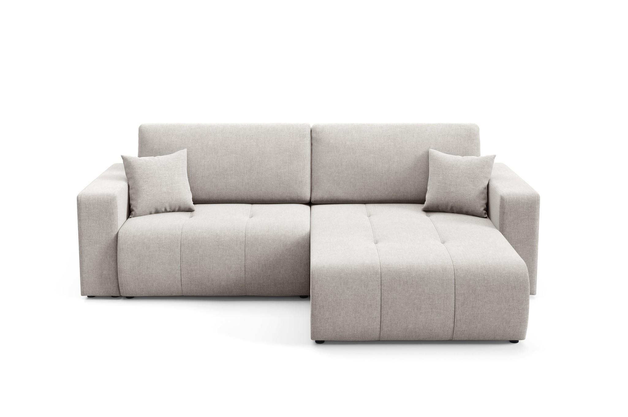 ECKSOFA Augusto - Hellgrau, Holzwerkstoff/Textil (244/149cm) - Fun Möbel
