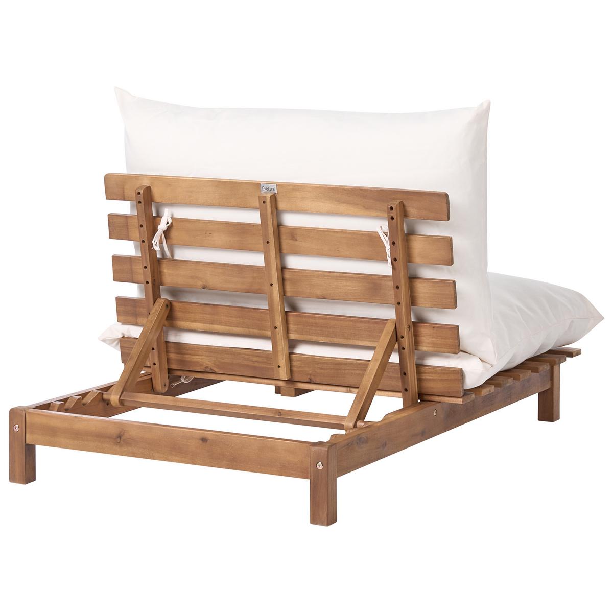 SONNENLIEGE Braun Suno - Hellbraun/Beige, Holz (85/61/117cm) - Beliani