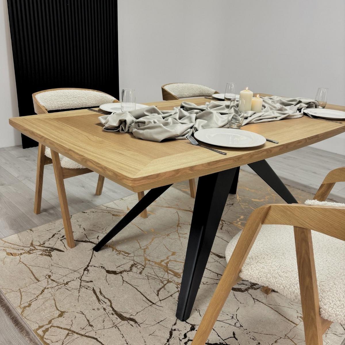 ESSTISCH FERRUM Ausziehbar 200 - 300 / 100 x 76 cm - Eichefarben/Schwarz, Holz (200/100/76cm) - MASSENO