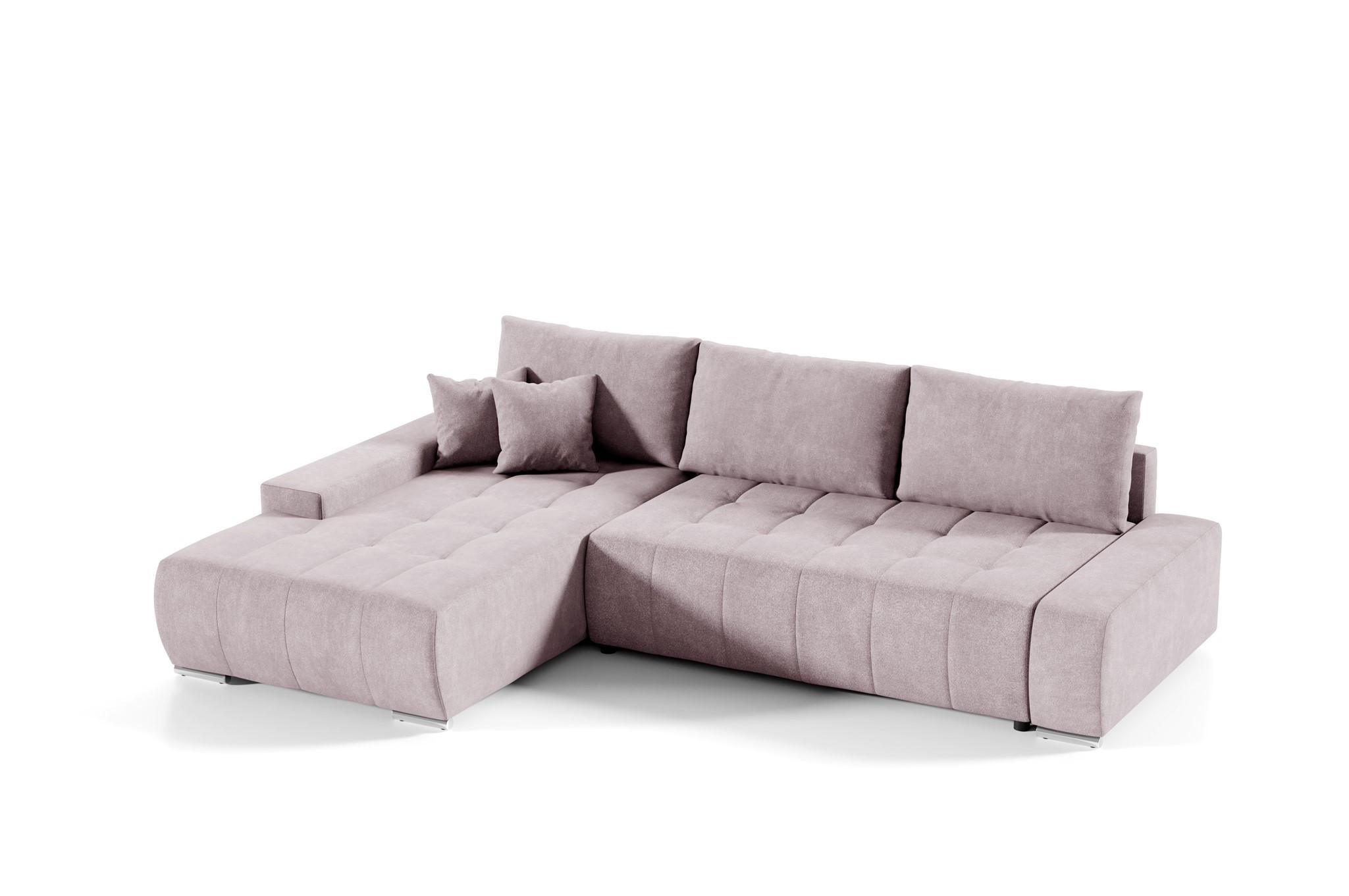 ECKSOFA Vogar In Aston - Rosa, Holzwerkstoff/Textil (265/185cm) - Fun Möbel