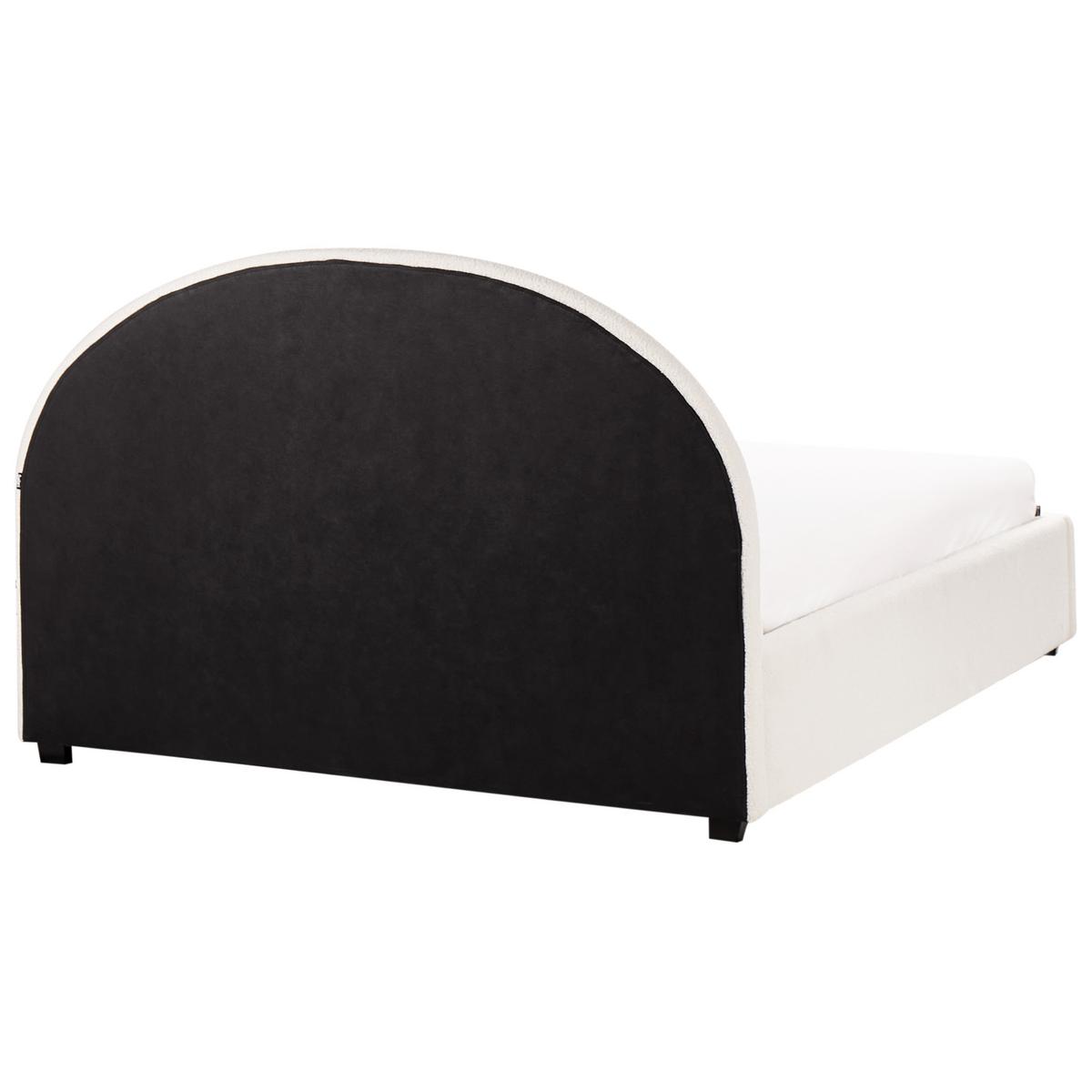 BETT mit Stauraum 160/200 cm Cremeweiß Vaucluse - Weiß, Textil (160/200cm) - Beliani
