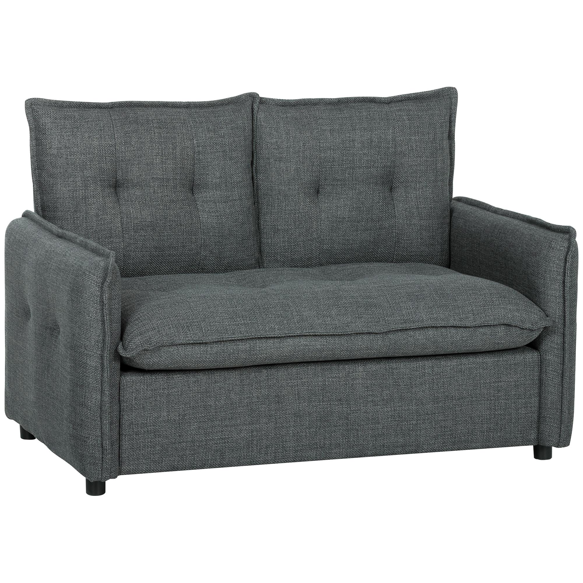 SOFA Rhyxan 131/75/85cm - Dunkelgrau, Textil (75/85/131cm) - ZMH