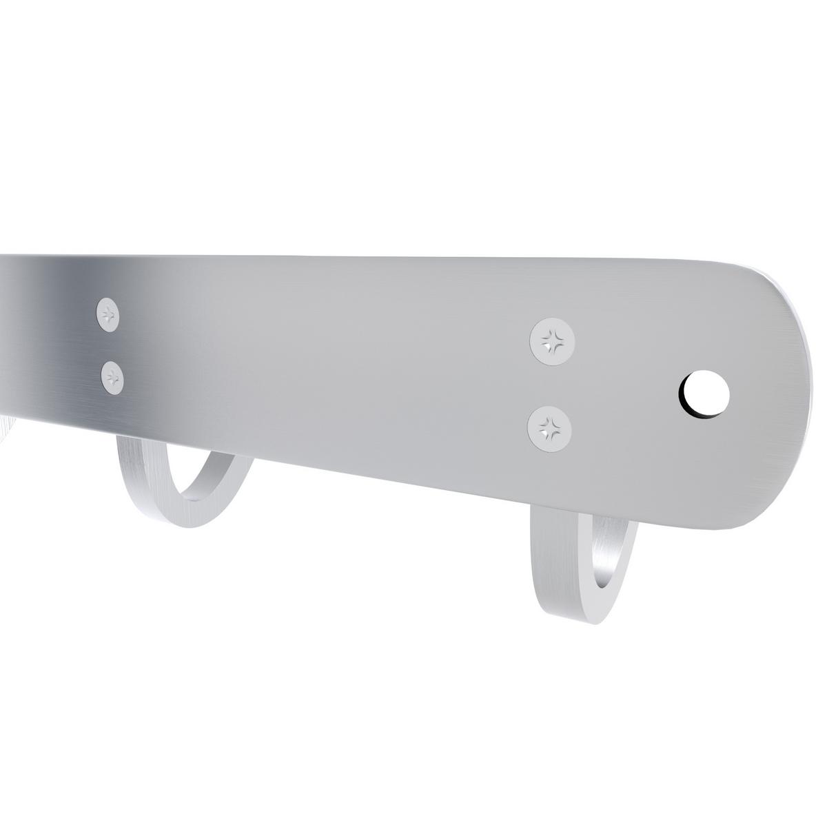 HAKENLEISTE 22/4.7/4.7 cm - Silberfarben, Metall (4.7/4.7/22cm) - Intirilife