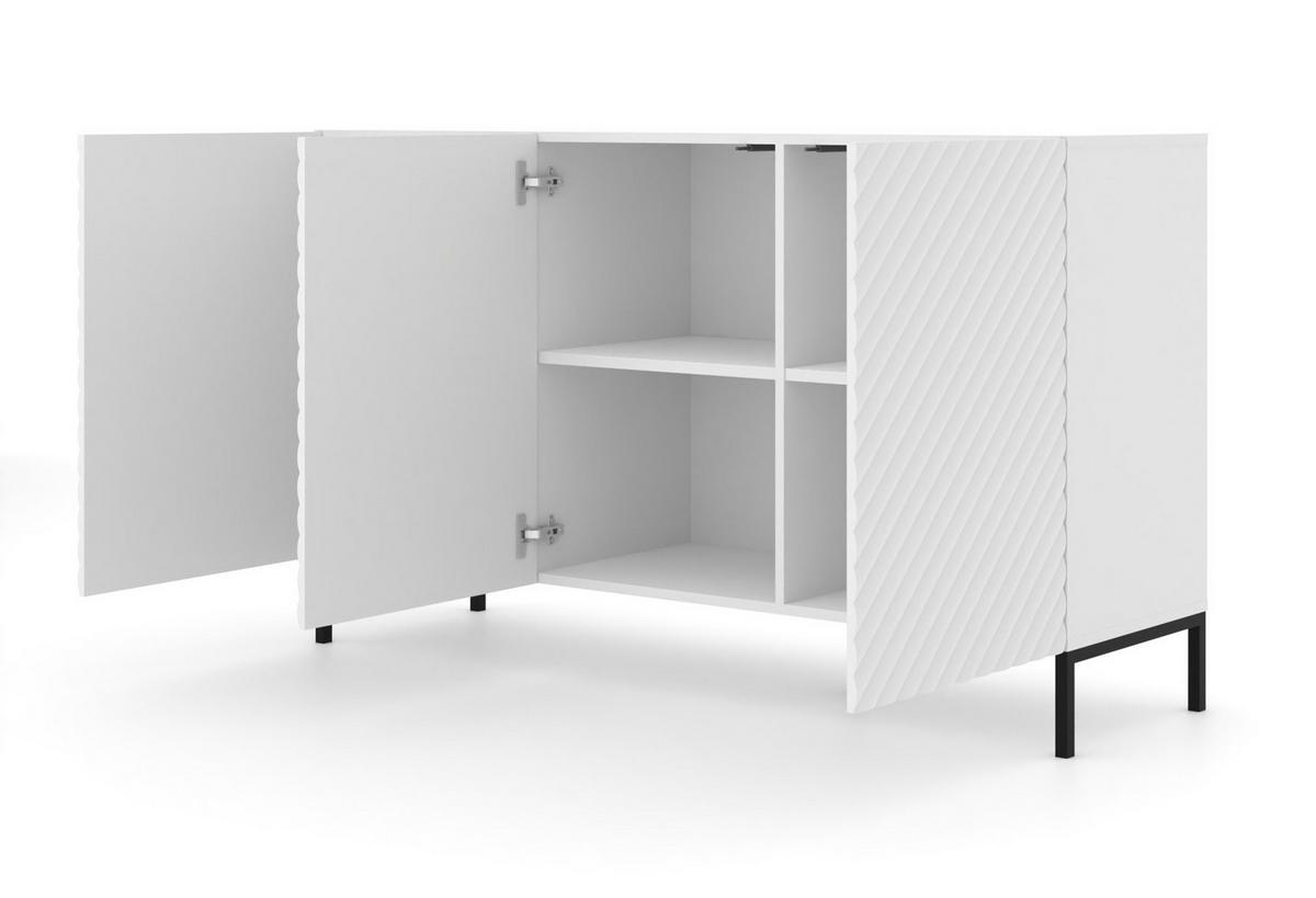 KOMMODE Weiß, Schwarz 150/87/42 - Schwarz/Weiß, Holzwerkstoff (150/87/42cm) - RAUMHIRSCH FURNITURE