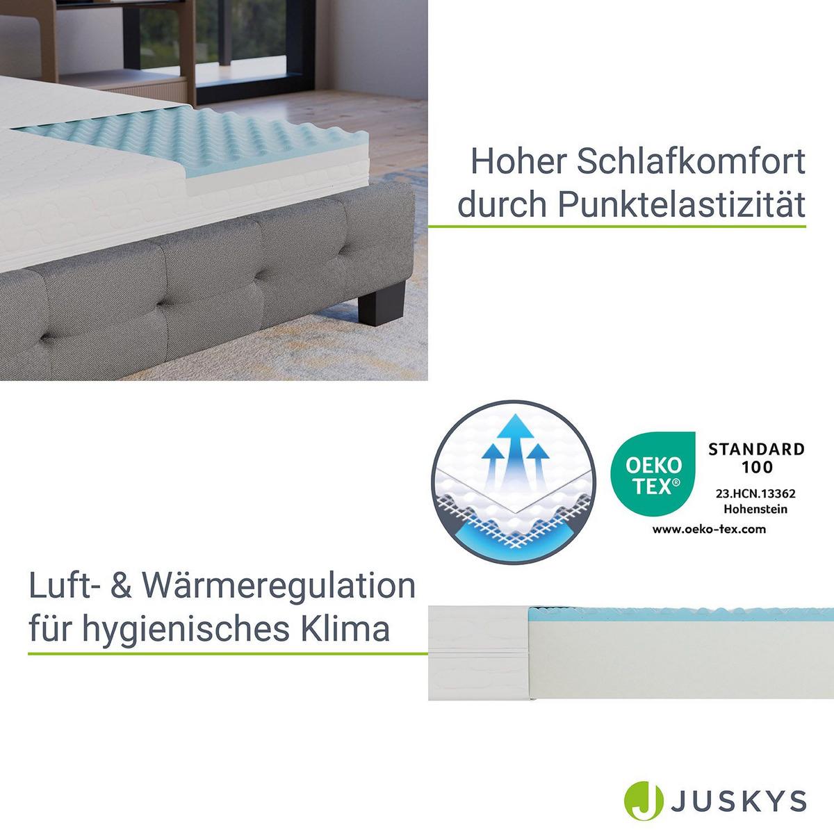 KALTSCHAUMMATRATZE 90x160 cm - Weiß, Textil (90/200cm) - Juskys