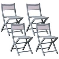 GARTENSTUHL 4er-Set Dunkelgrau Talca - Dunkelgrau, Kunststoff (45/83/53cm) - Beliani