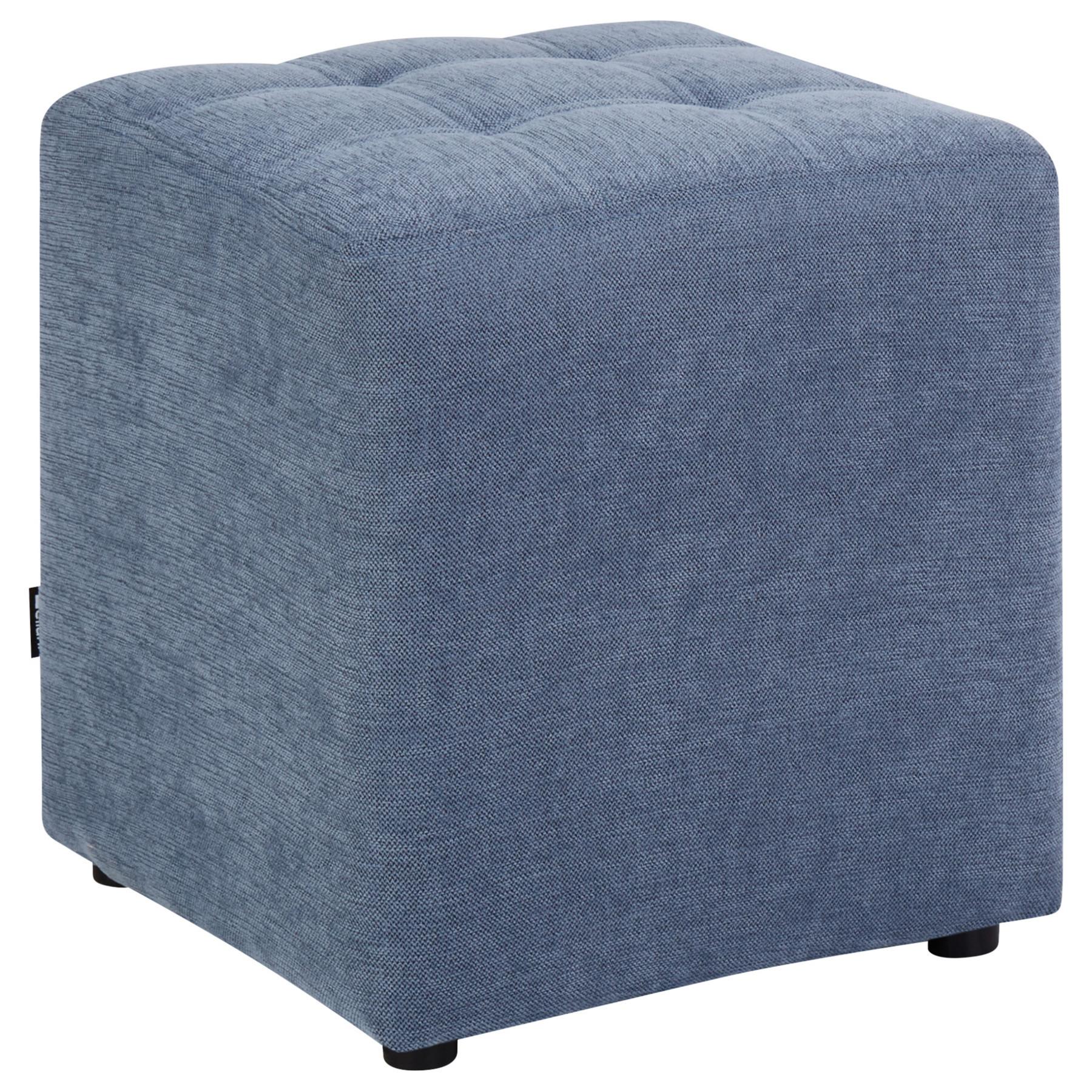 POUF Stoff Blau Kansas - Blau, Textil (38/39/38cm) - Beliani
