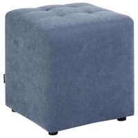 POUF Stoff Blau Kansas - Blau, Textil (38/39/38cm) - Beliani