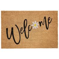 FUSSMATTE Naturfarben 60/90 cm Schriftzug Kokosfasern Calibato - Naturfarben, Textil (60/90cm) - Beliani