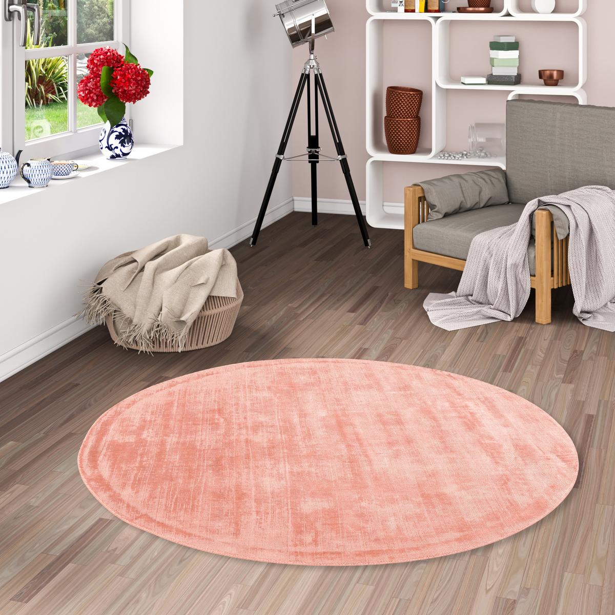 LUXUS DESIGNER TEPPICH ROMA RUND - Altrosa, Textil (120/120cm) - Pergamon
