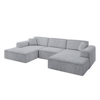 WOHNLANDSCHAFT IREA-U1-v3 - 301x165x77 cm Grau - Titanfarben, Holzwerkstoff/Textil (301/77/165cm) - ALTDECOR
