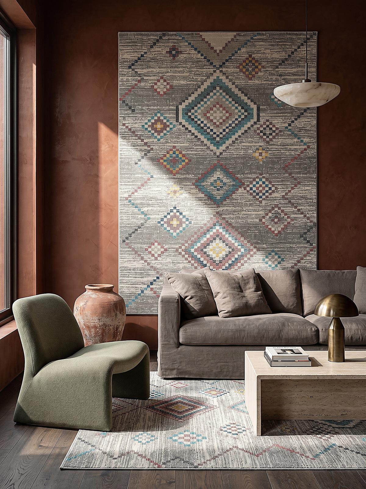 TEPPICH Outdoor Berber LIMMAT Polypropylen Creme 120 x 170 cm - Beige, Textil (120/170cm) - KADIMA DESIGN