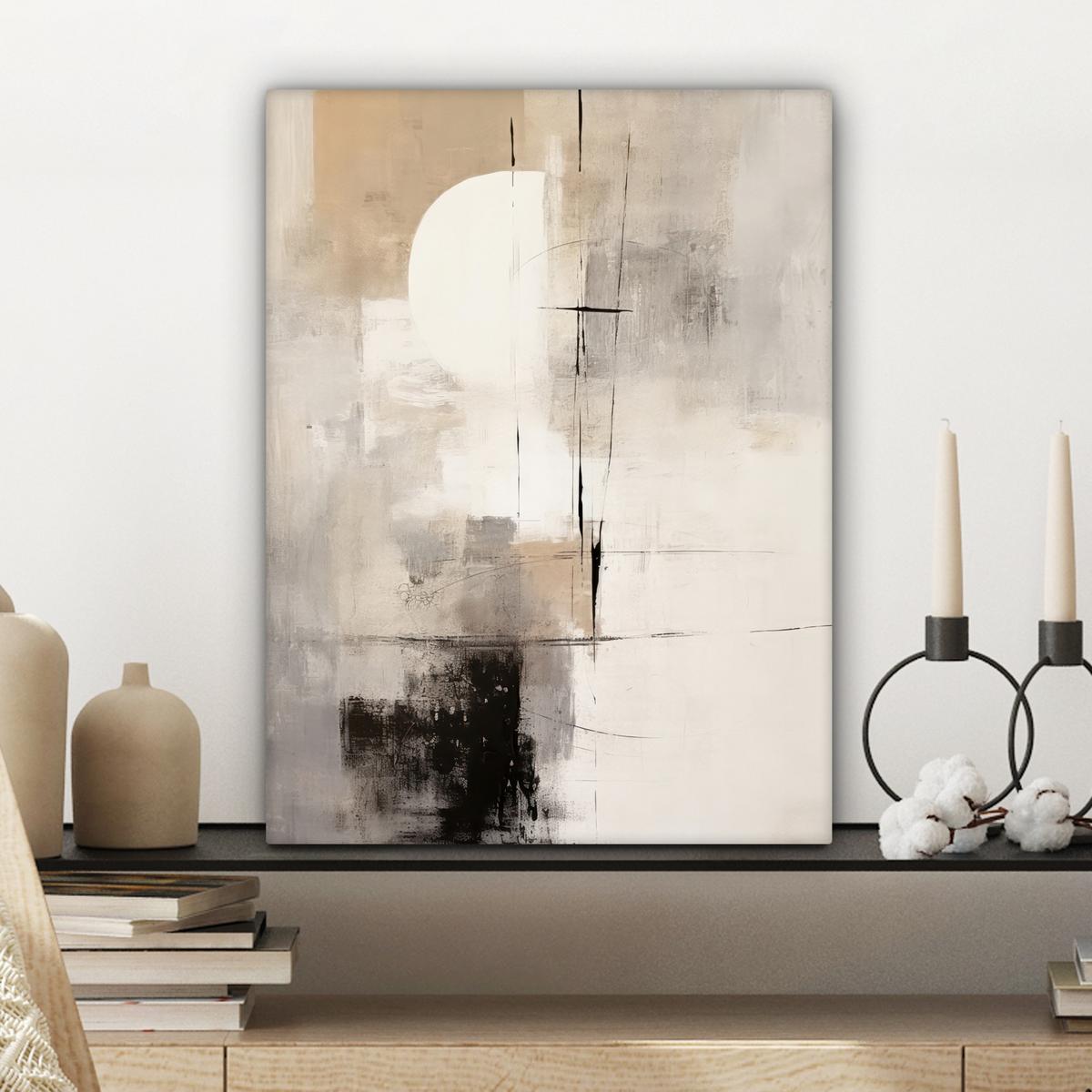 LEINWANDBILD Abstrakt - Kunst - Grau Room Decor 30x40 cm - Hellgrau, Textil (30/40cm) - MuchoWow