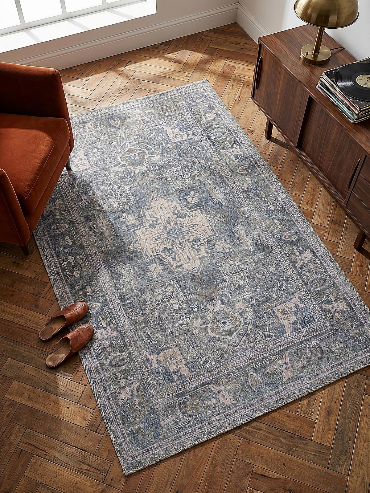 TEPPICH Waschbar HALD, klassisch im Vintage-Stil, Türkis, 160 x 230 cm - Blau, Textil (230/160cm) - KADIMA DESIGN