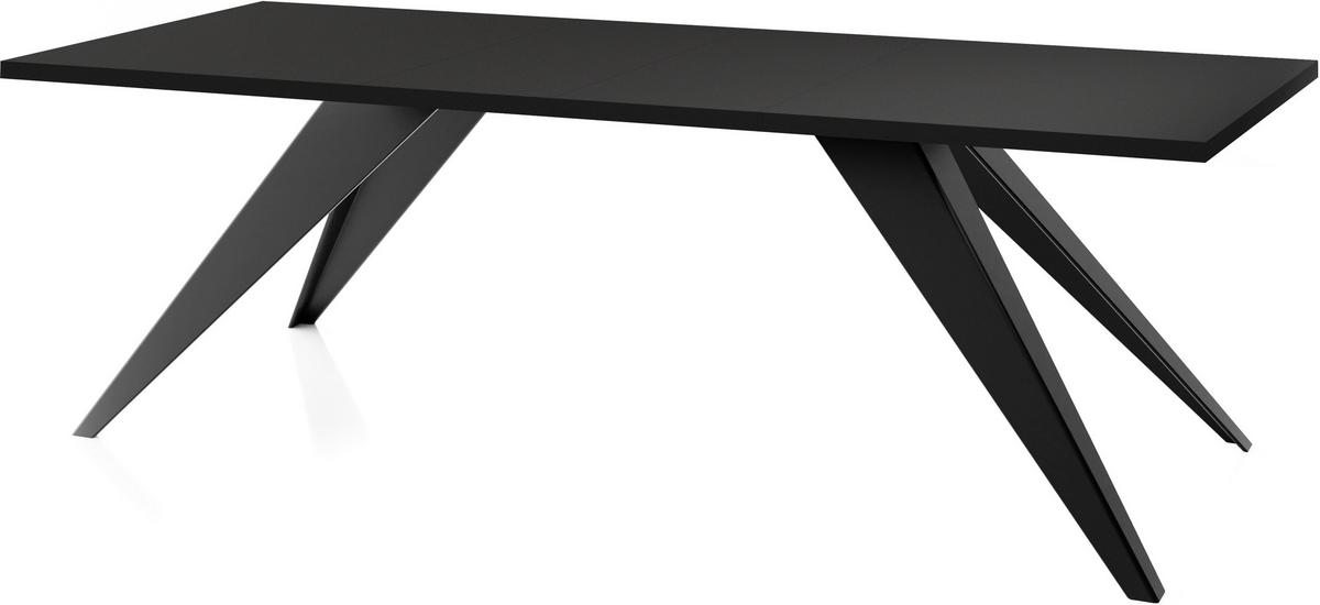 ESSTISCH Vance rechteckig ausziehbar, Schwarz 160-260/90/76 cm - Schwarz, Holzwerkstoff/Metall (90/260/76cm) - WFL GROUP