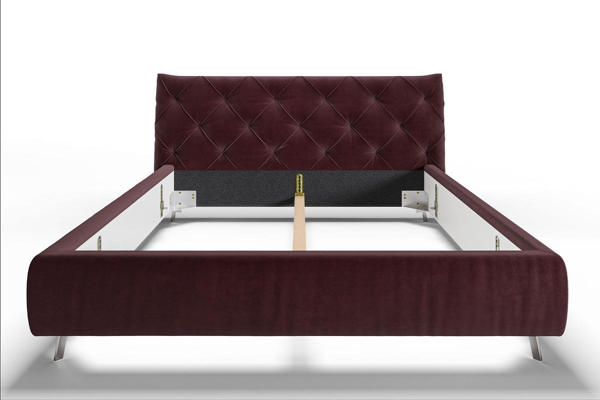 POLSTERBETT ANNY Violett Velvet - Violett, Textil (140/200cm) - KAWOLA