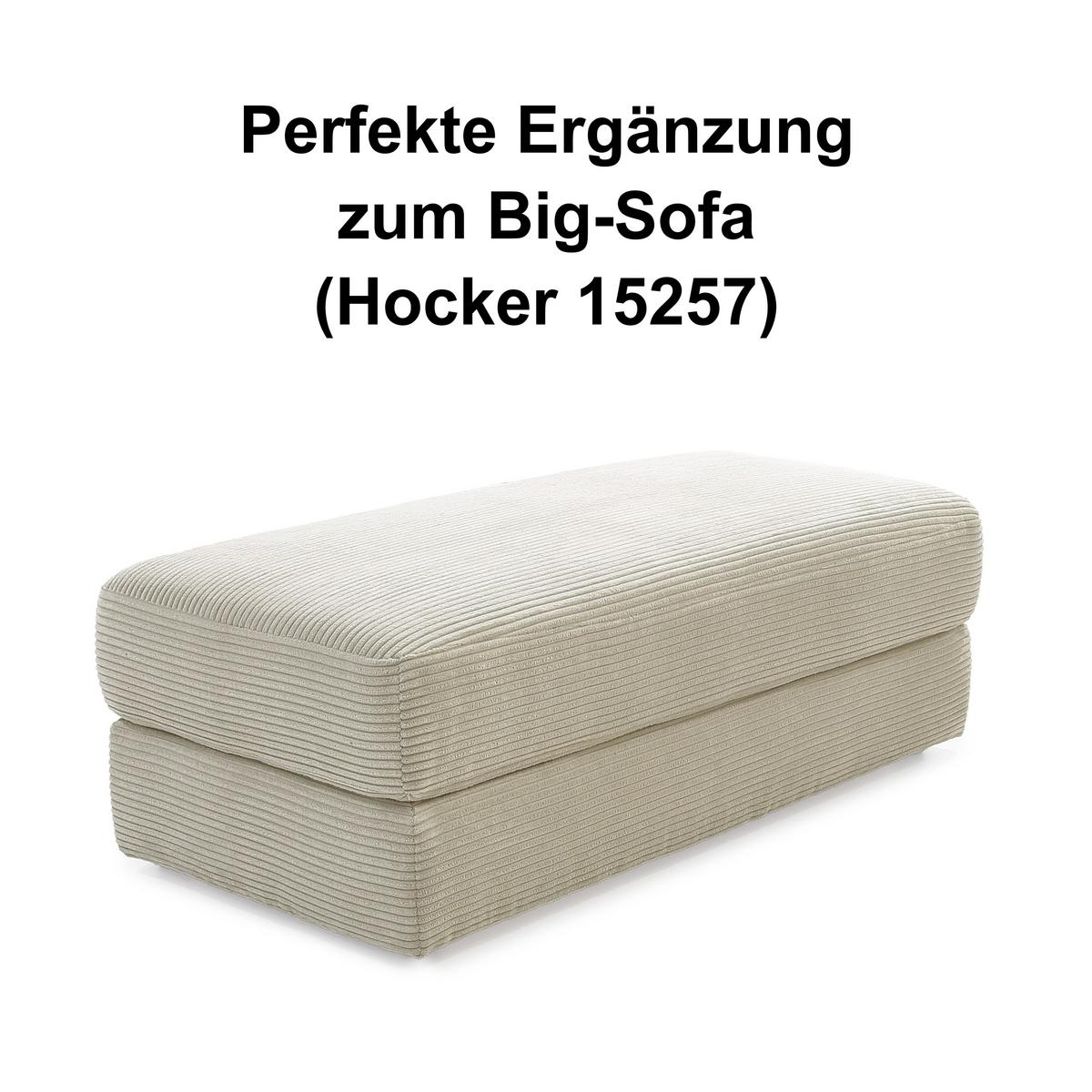 BIG-SOFA mit Federkern B290/T135/H90 cm extratief, Liegefläche 122x240 cm, Cord Beige Grau / 15251 - Greige/Schwarz, Kunststoff/Textil (290/90/135cm) - luma-home
