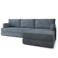 ECKSOFA ANKO modulares Boneless Sofa mit Schlaffunktion Grau Kordstoff - Grau, Textil (270/160cm) - MASSENO