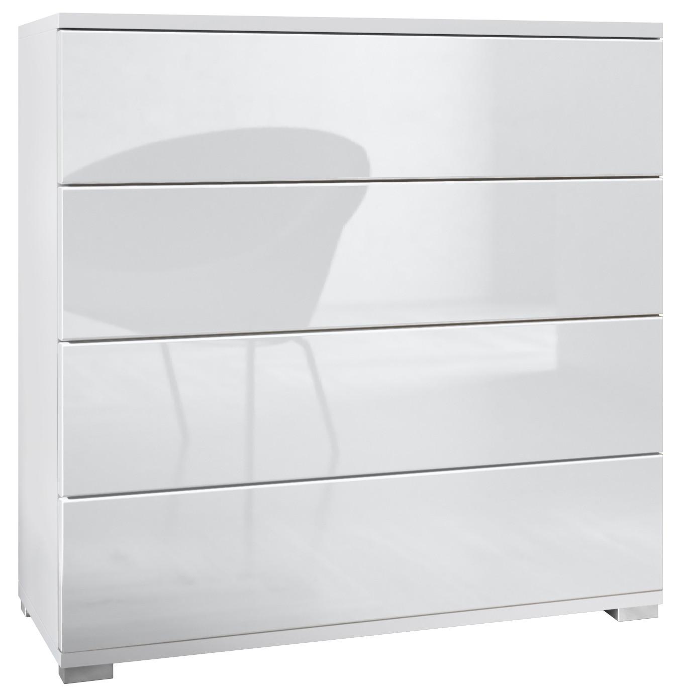 KOMMODE Pavos Weiß Hochglanz - Weiß Hochglanz, Holzwerkstoff (76/76/35cm) - Vladon