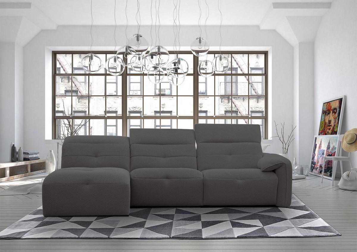 ECKSOFA TRENTO 4-Sitzer, dunkelgrau - Dunkelgrau/Schwarz, Holzwerkstoff/Kunststoff (165/262cm) - Wozimo