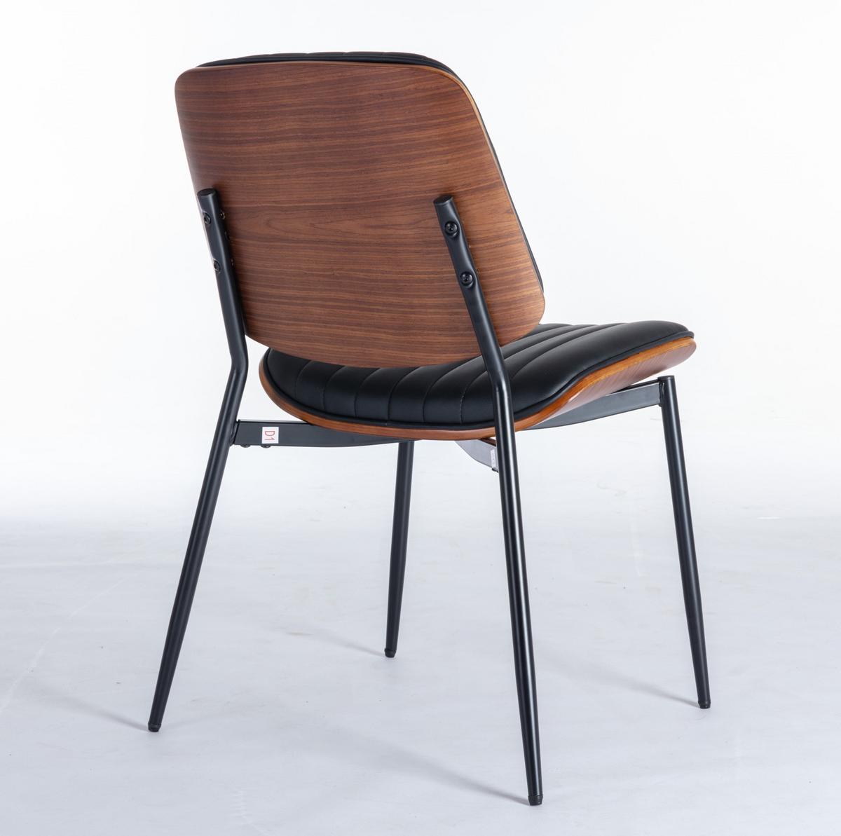 ESSZIMMERSTÜHLE 2er-Set Mid-Century Modern - Schwarz, Leder (57/83/48cm) - Urban Meuble