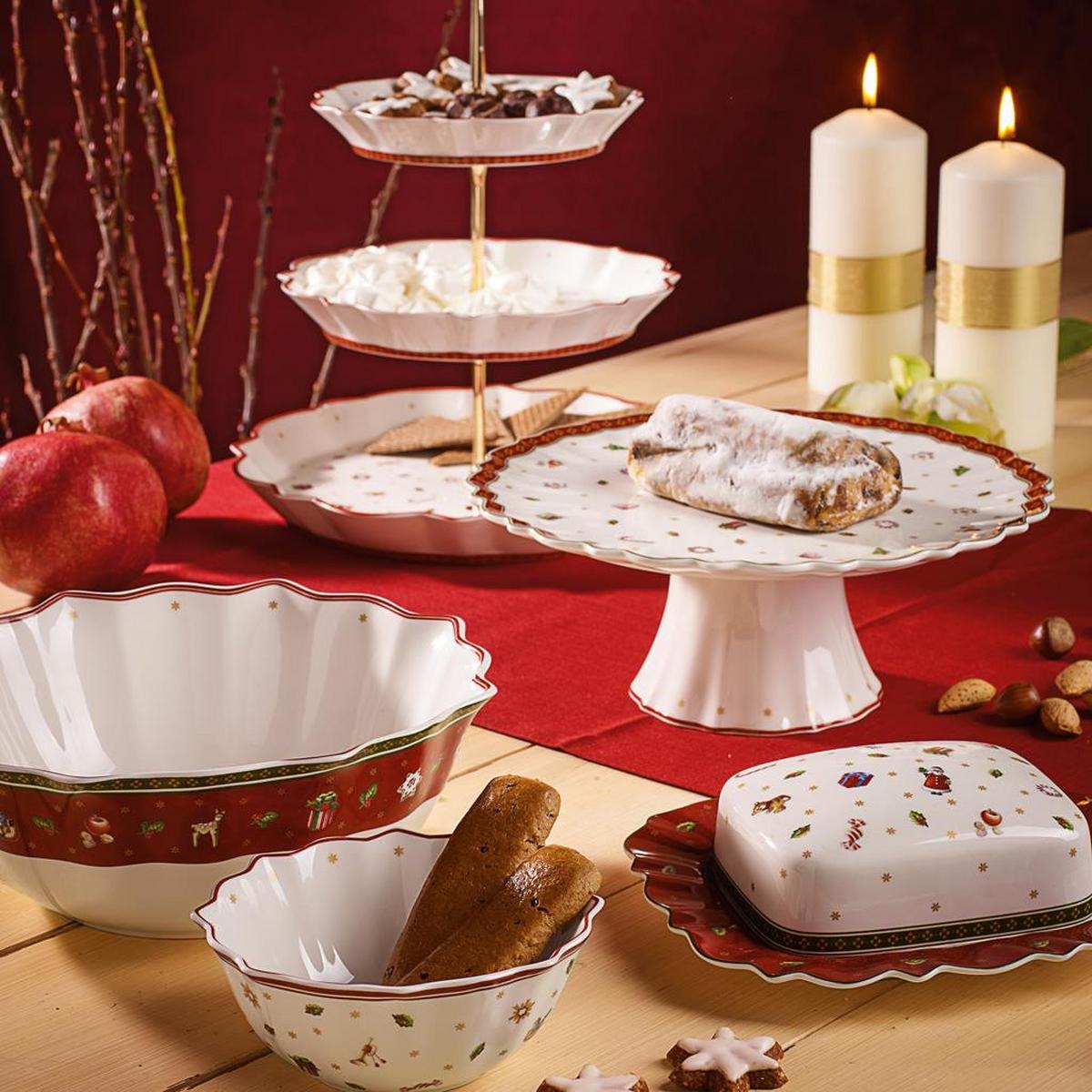 KUCHENPLATTE AUF FUSS Toy's Delight bunt ø 21 cm - Multicolor, Keramik (21/8/21cm) - Villeroy & Boch