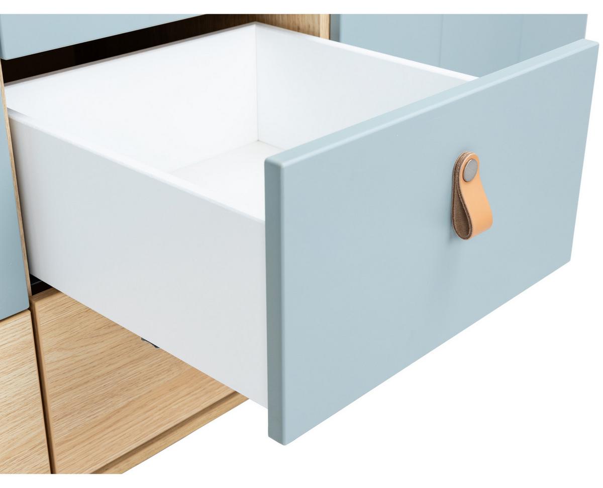 KLEIDERSCHRANK Roofy - Salbeigrün/Eichefarben, Leder/Holz (150/200/51cm) - arthur berndt