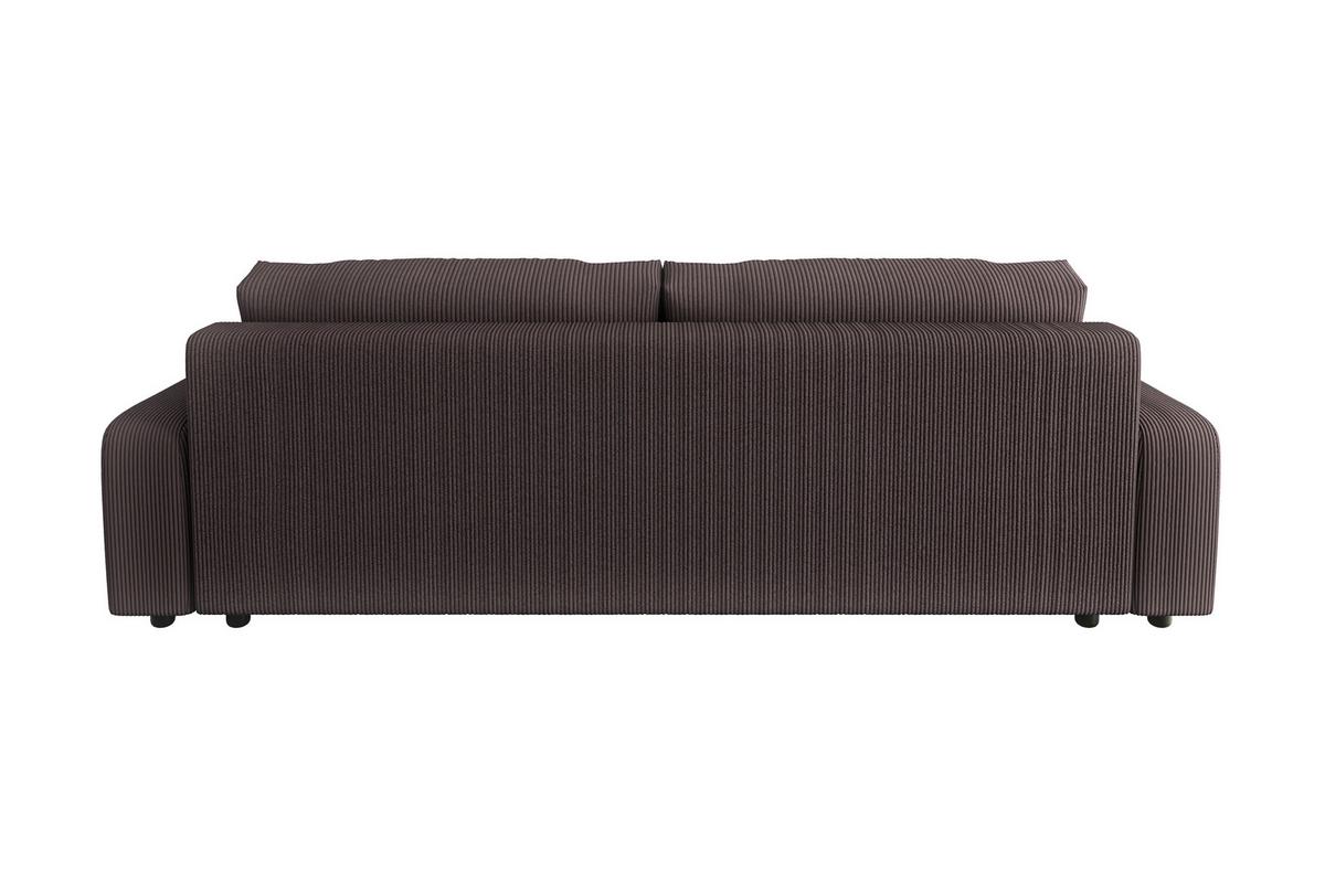 BIGSOFA Emma Dunkelbraun Cord - Dunkelbraun/Schwarz, Holz/Kunststoff (234/78/122cm) - S-Style Möbel