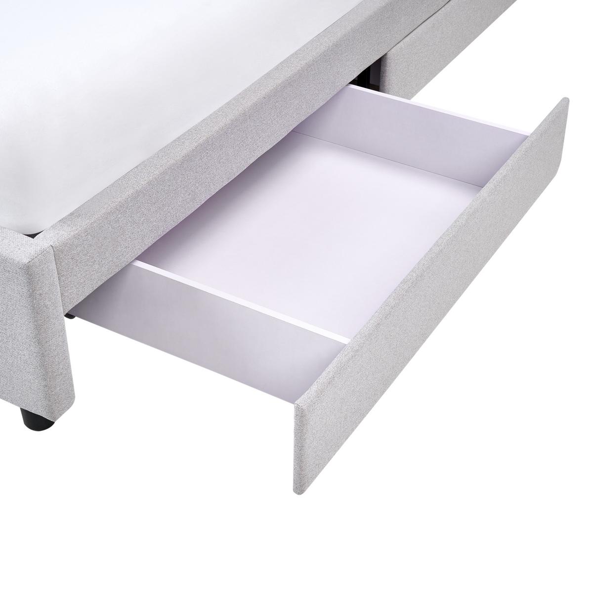 BETT 180/200 cm Hellgrau Prades - Hellgrau, Textil (180/200cm) - Beliani
