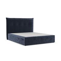 POLSTERBETT Liano mit Stauraum 120/200 cm Marineblau im Lotta Stoff - Schwarz/Dunkelblau, Holz/Holzwerkstoff (120/200cm) - AltaBeds