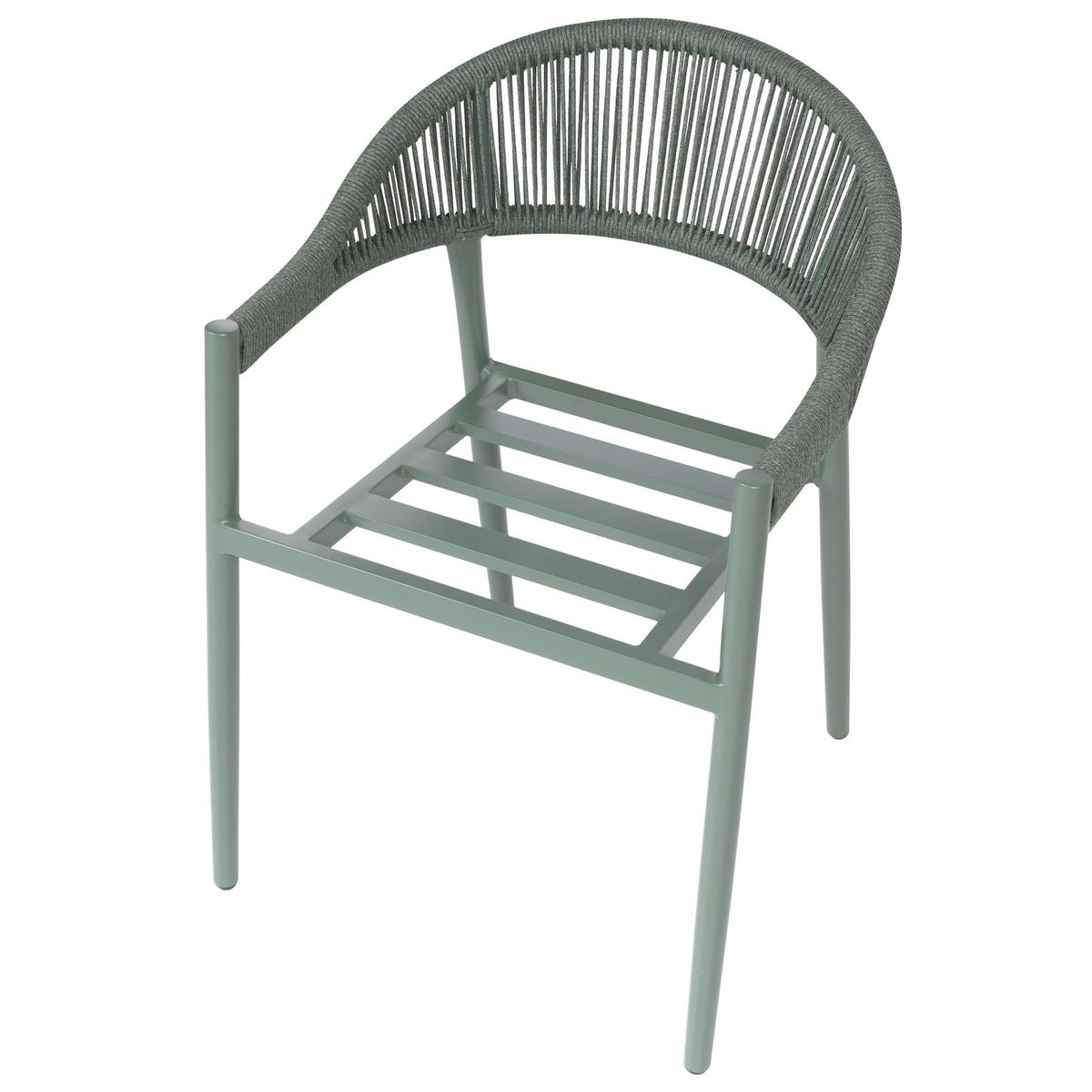STUHL 4er-Set und Sitzkissen Metall Grün Ormea - Taupe, Metall (56/80/54cm) - Beliani