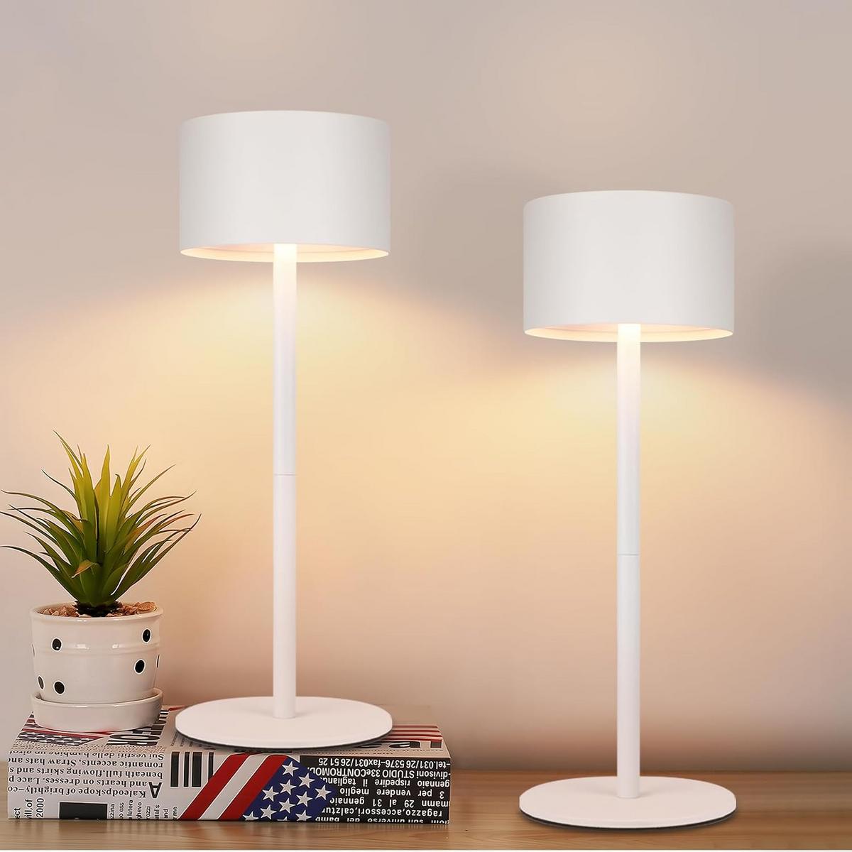 TISCHLAMPE Moorfinr 9/9/25 cm (2er-set) - Weiß, Kunststoff/Metall (9/9/25cm) - ZMH
