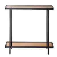 KONSOLE mit zwei Ablagen aus getöntem Glas B80 cm 30/80/80 cm - Schwarz, Metall (41.5/30/80cm) - Calicosy