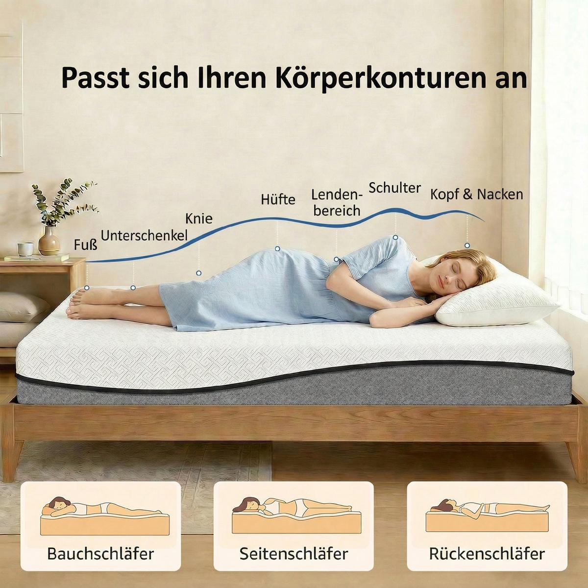MATRATZE Strickstoff Grau - Grau, Textil - HOMCOM