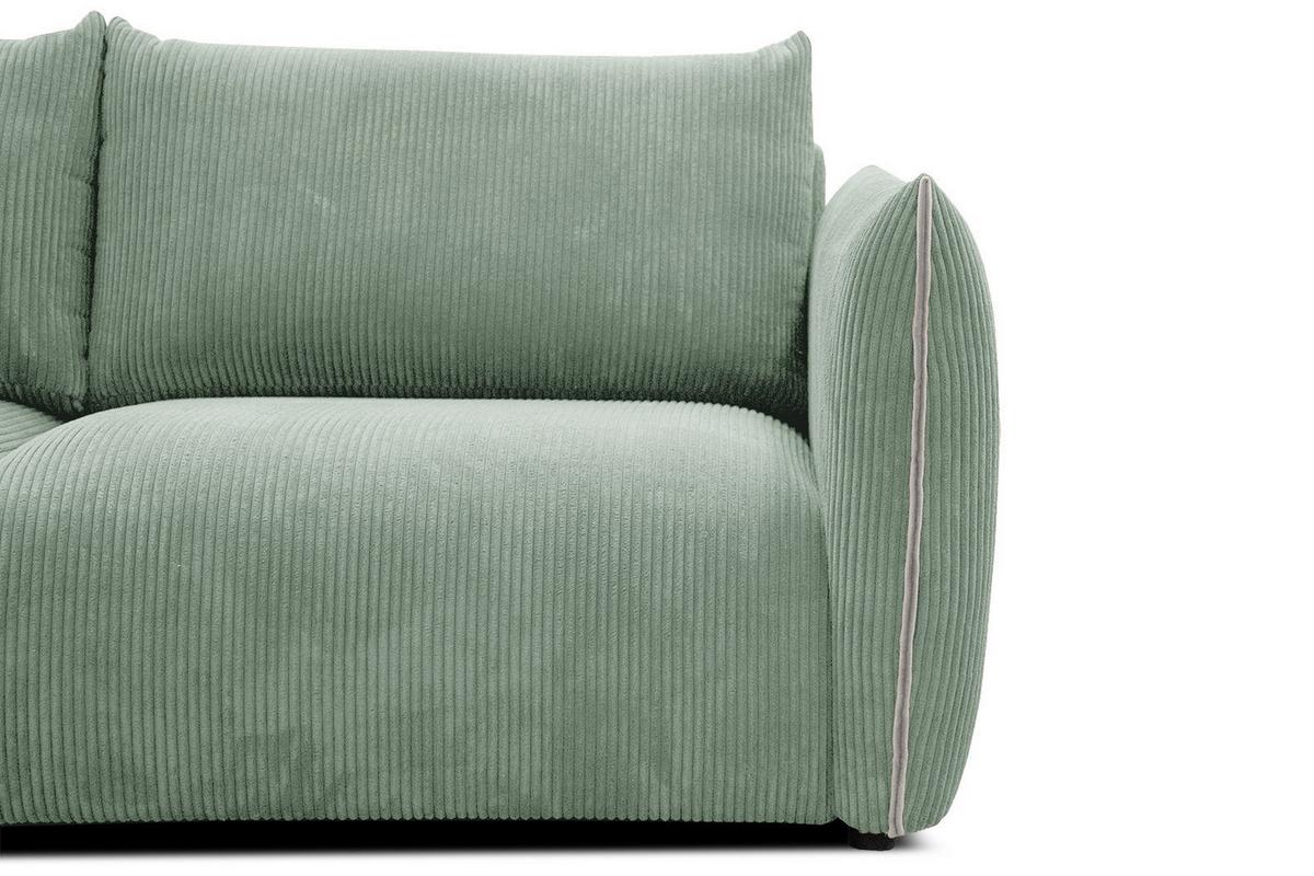 ECKSOFA TAUER 5-Sitzer, mintgrün - Schwarz/Mintgrün, Holzwerkstoff/Kunststoff (173/294cm) - Wozimo
