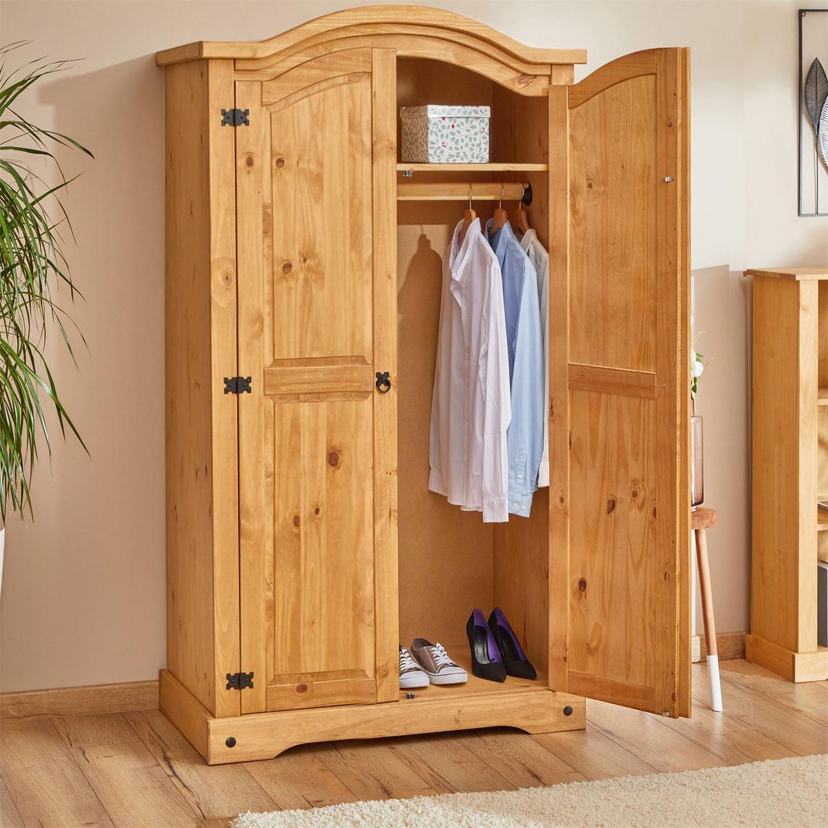 KLEIDERSCHRANK SALSA - Braun, Holz (102/188/56cm) - CARO-Möbel
