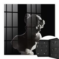 SCHLÜSSELBOX Schwarz 30x30 cm- Türöffnung nach rechts - Subtile Skulptur - Schwarz, Metall (30/30/5cm) - TULUP