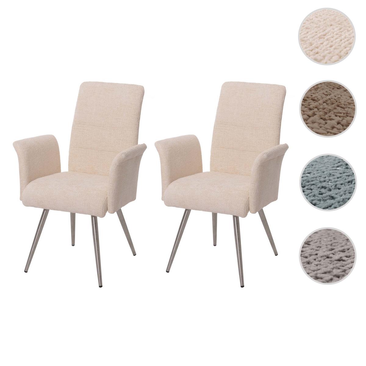 ESSZIMMERSTUHL Cremeweiß 2er-Set - Weiß, Textil (64/98/58cm) - MCW