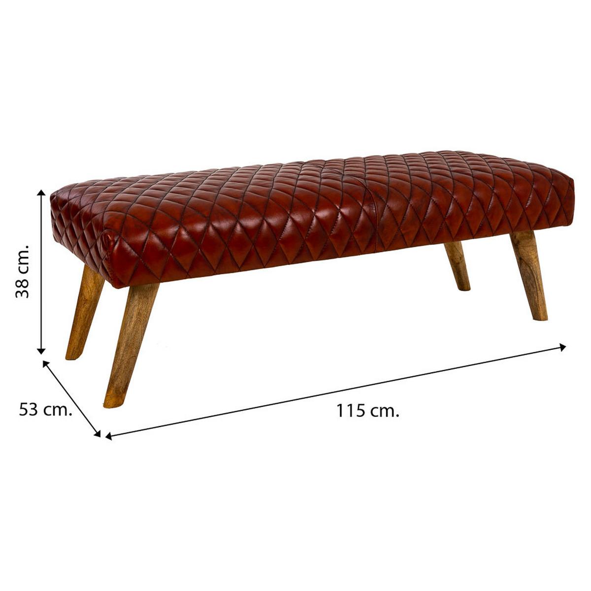 BANK 115x53x38 cm - Braun, Fell (115/38/53cm) - Wanderlust